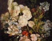 尤金 布丹 : Spray of Flowers, Holyhocks